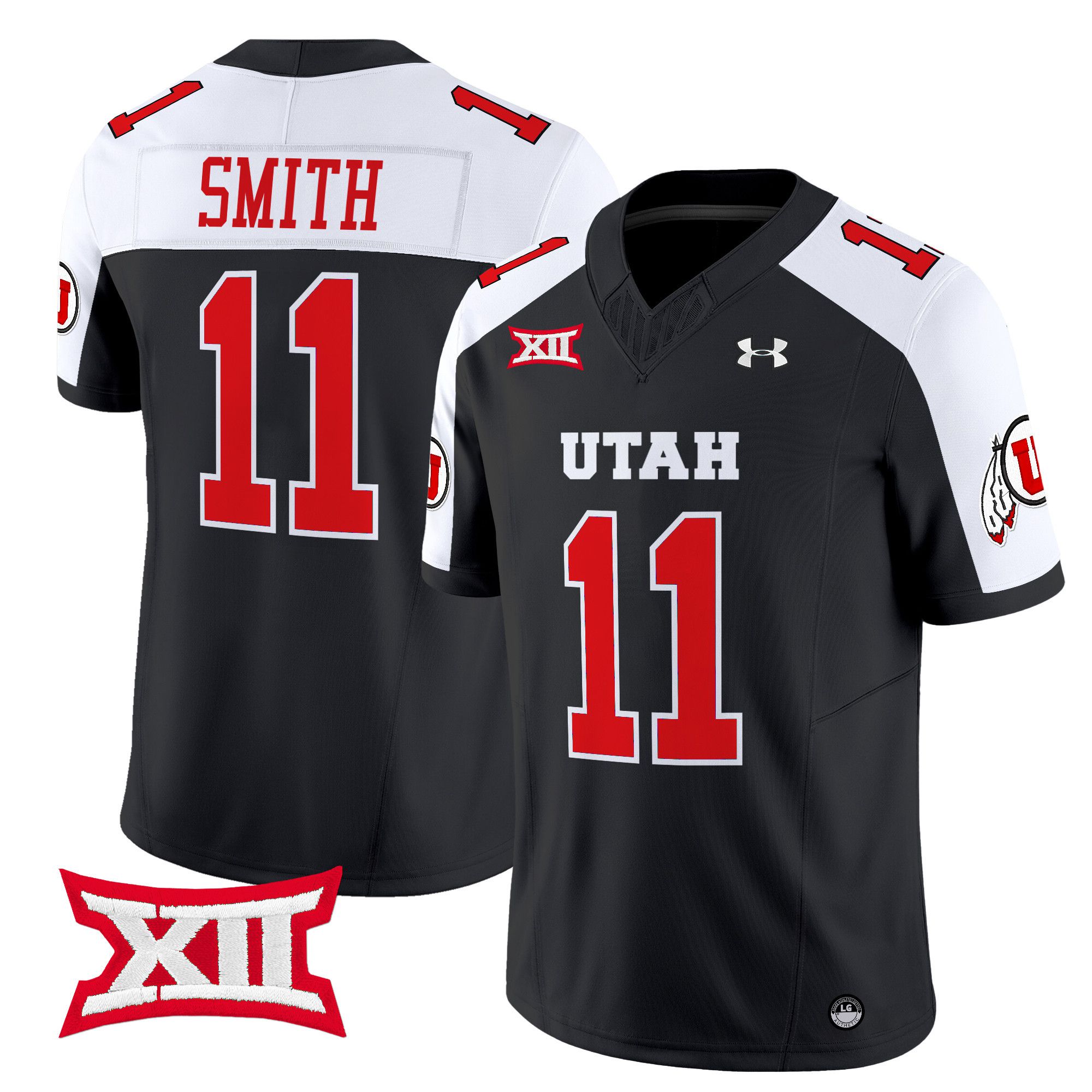 Men Utah Utes #11 Smith Black 2024 Vapor Limited NCAA Jersey style 1